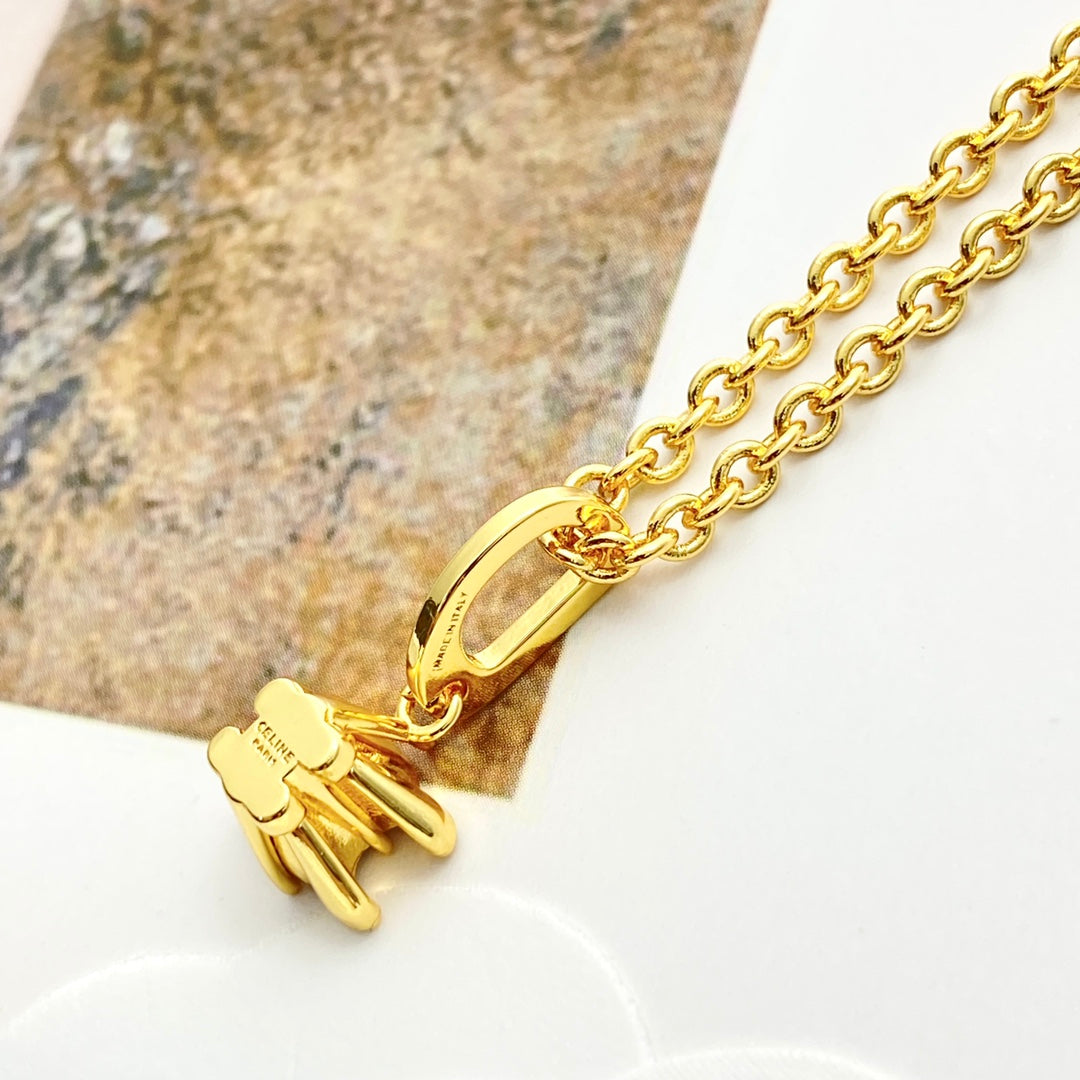 CELINE Crystal Triomphe Necklace