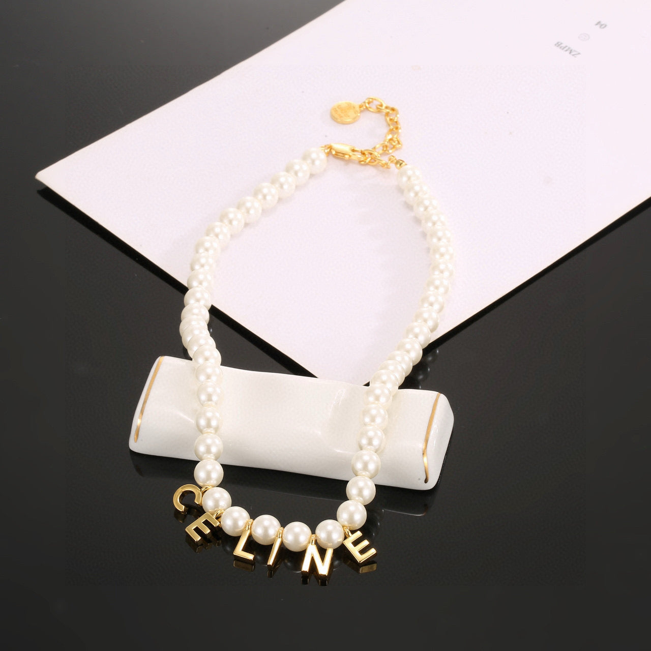 CELINE Pearl Triomphe Necklace
