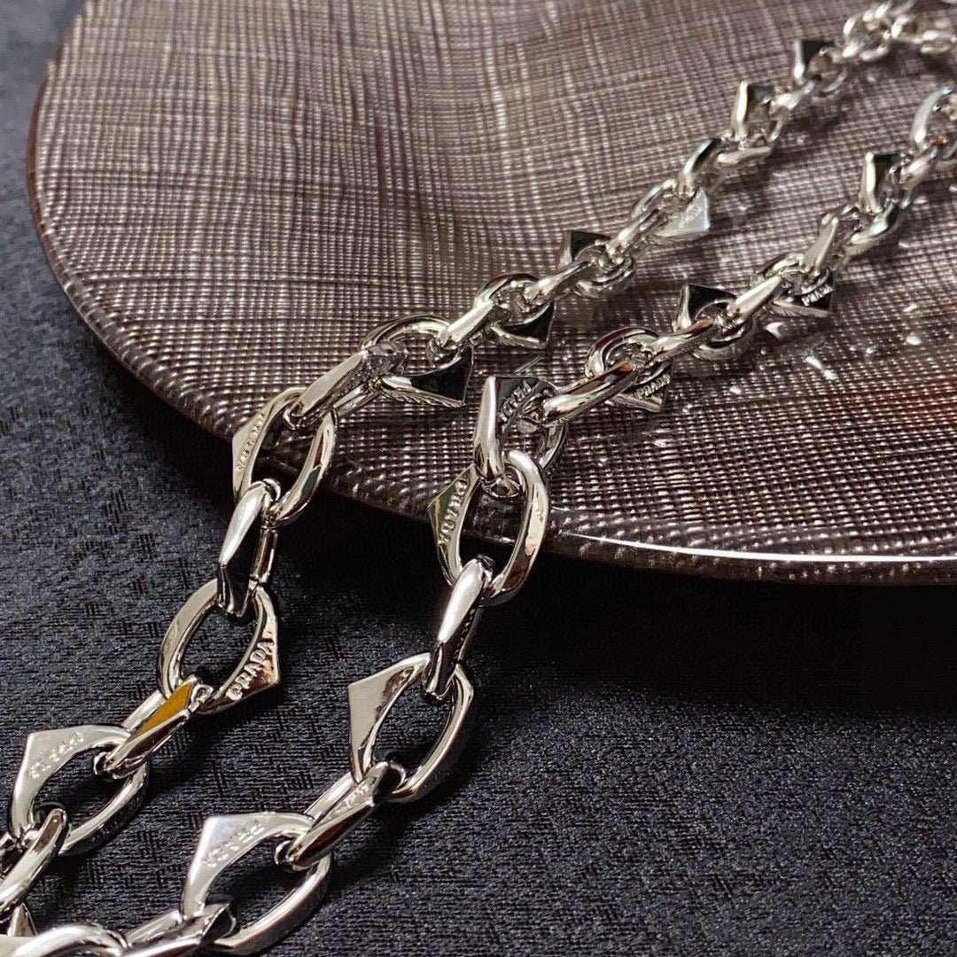 PRADA Logo Detail Necklace