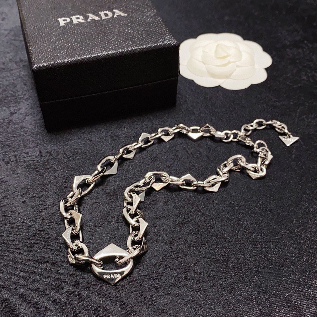PRADA Logo Detail Necklace