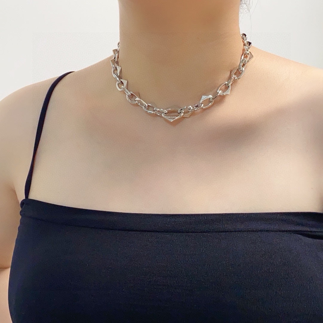 PRADA Logo Detail Necklace