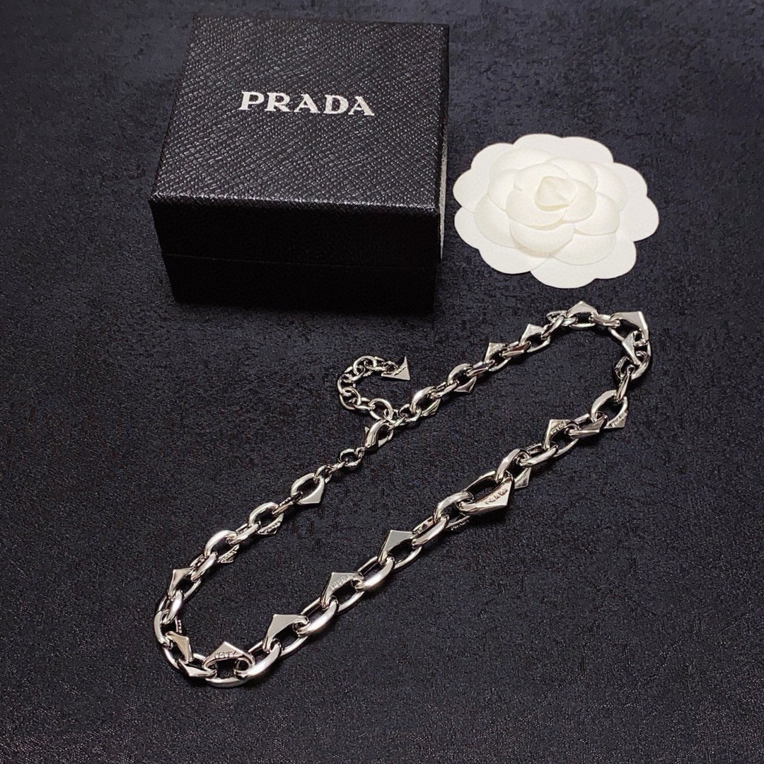 PRADA Logo Detail Necklace