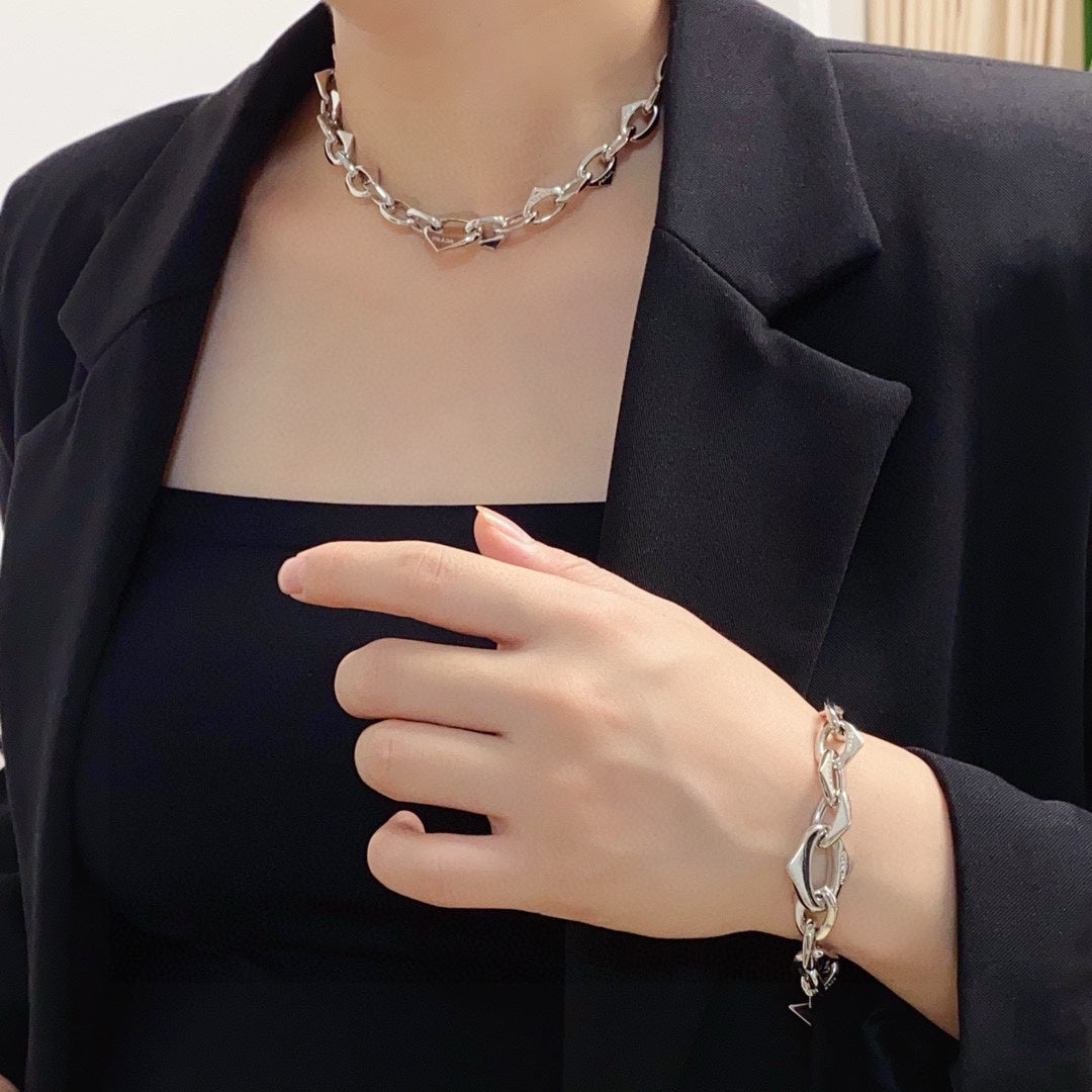 PRADA Logo Detail Necklace