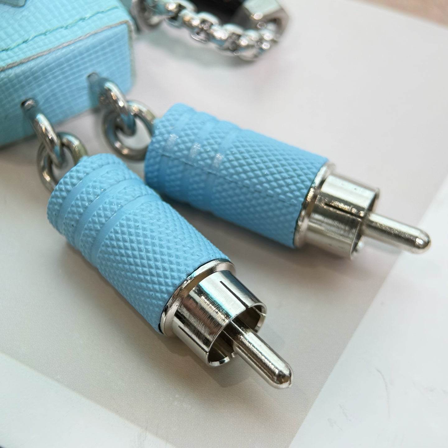 PRADA Enamel Leather Keychain