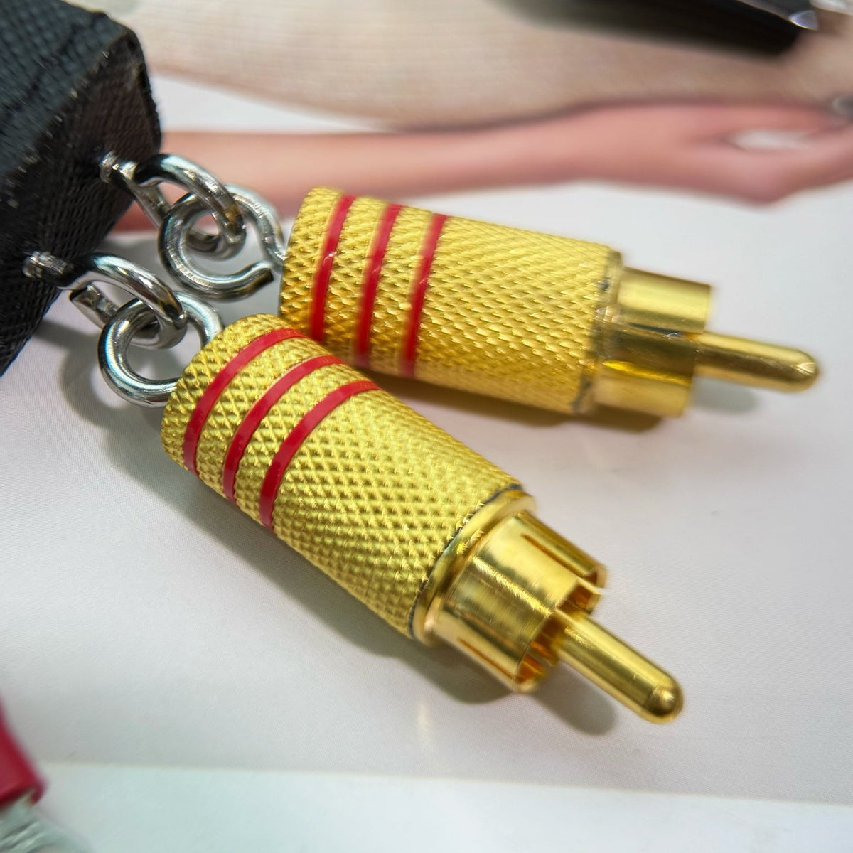 PRADA Enamel Leather Keychain