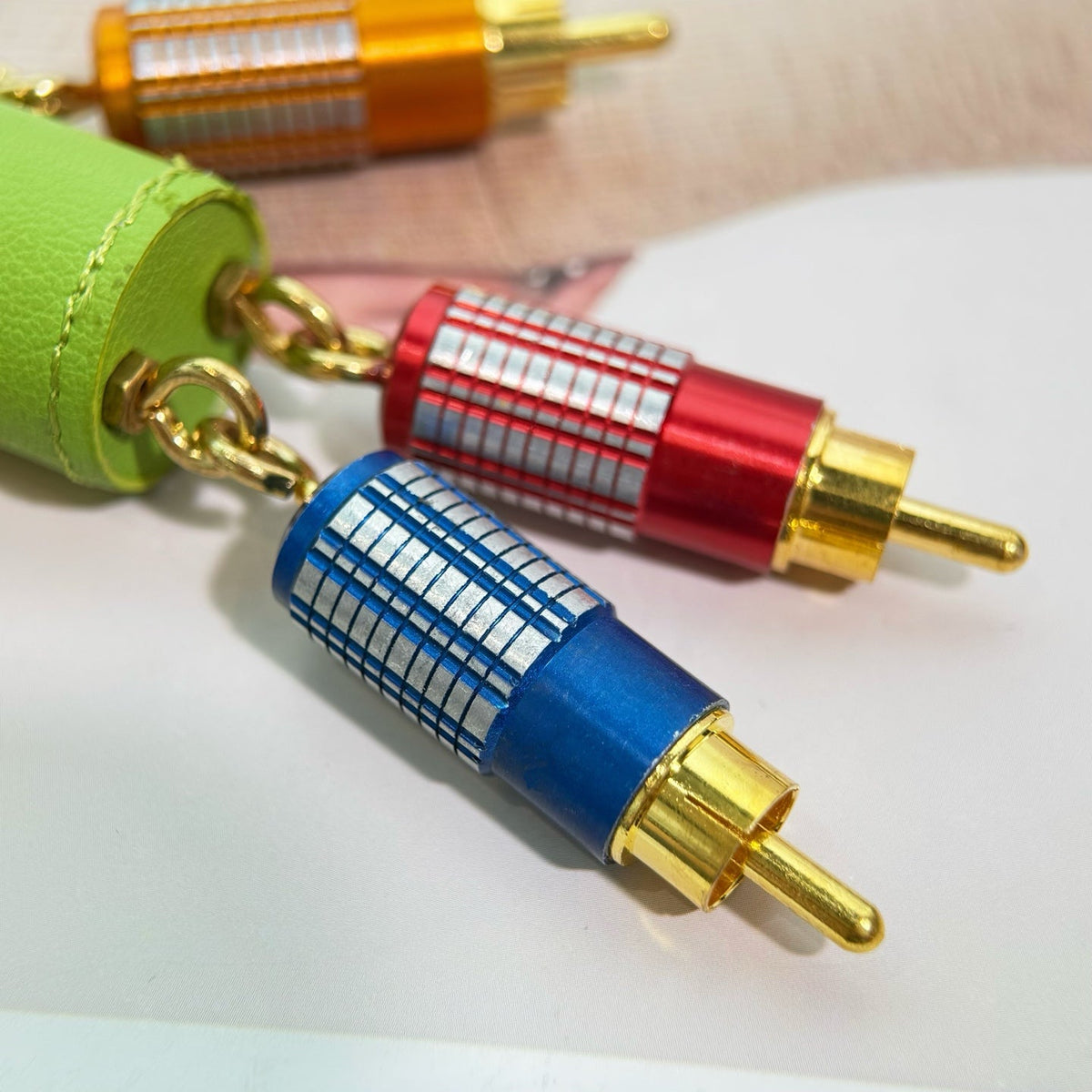 PRADA Enamel Leather Keychain