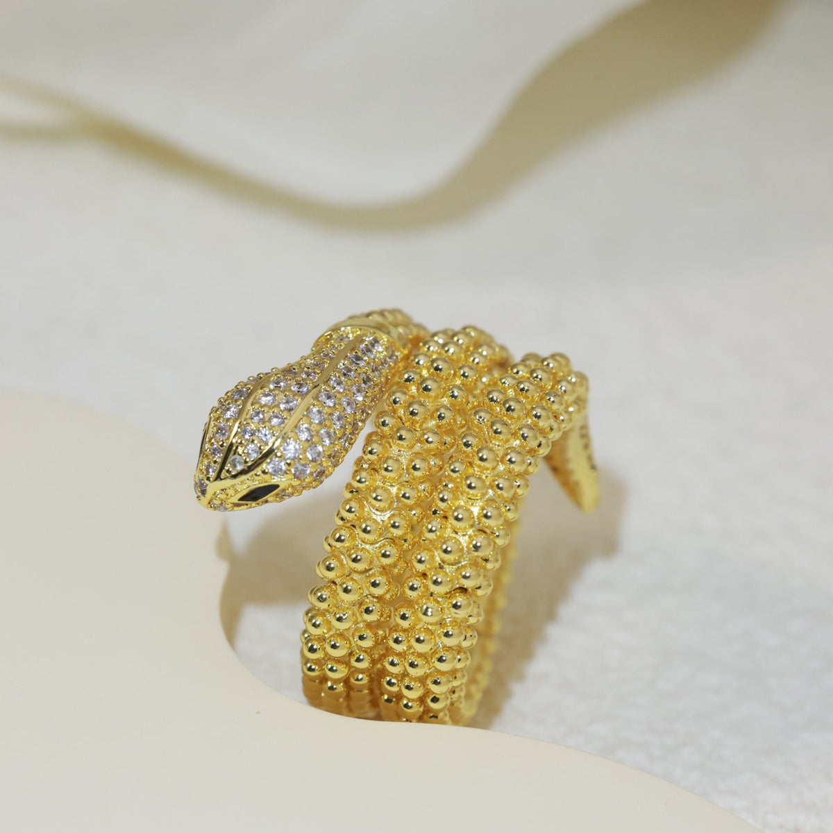 BVLGARI Gold-Plated Crystal Ring