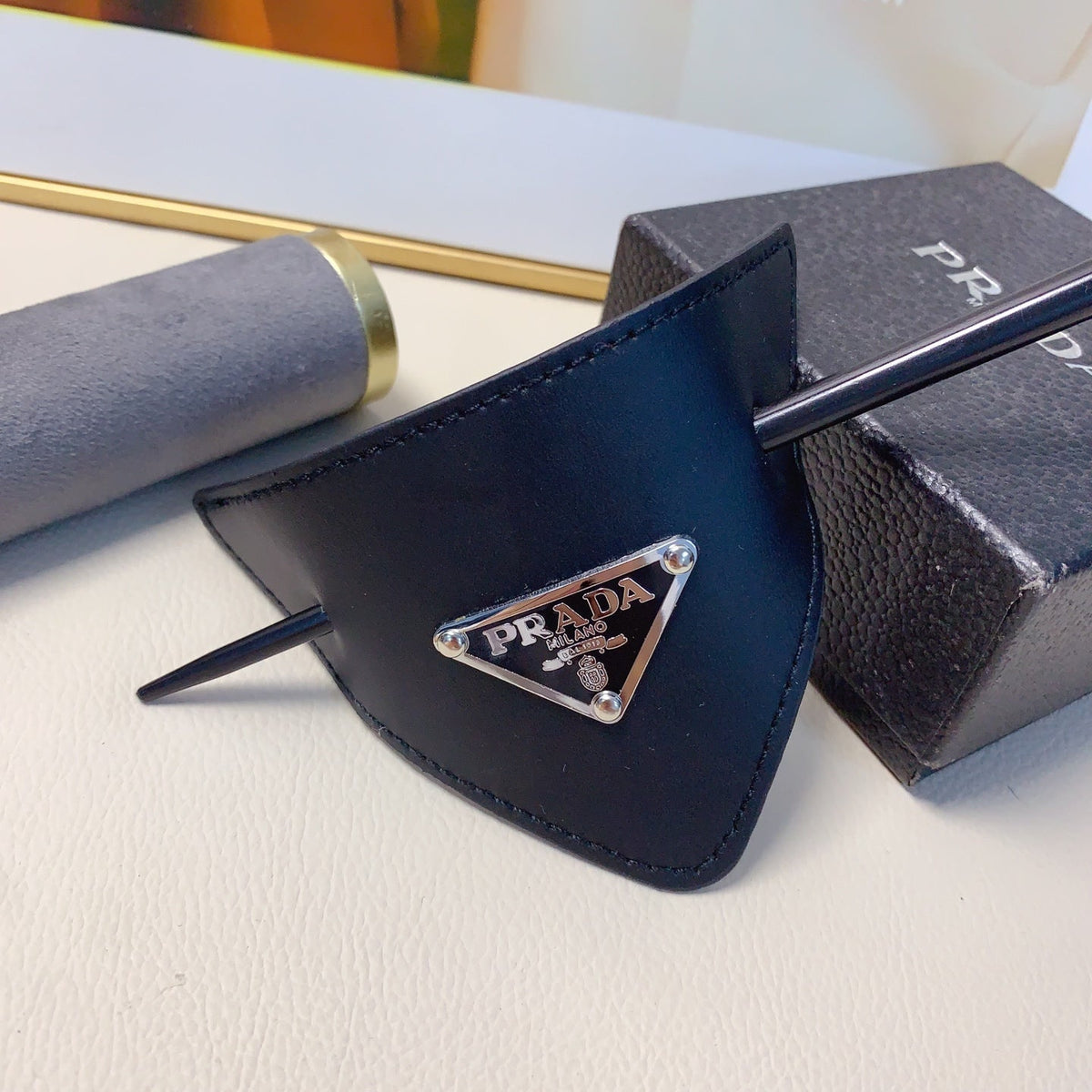 PRADA Leather Hair Accessory