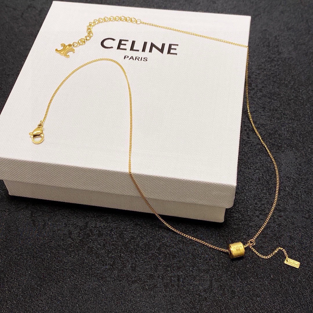 CELINE Gold-Plated Stainless Steel Necklace
