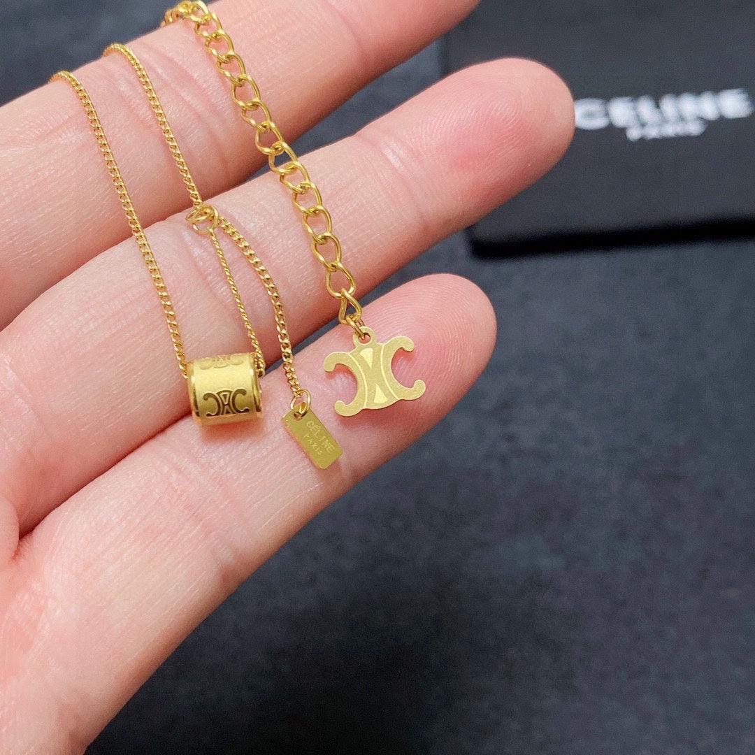 CELINE Gold-Plated Stainless Steel Necklace