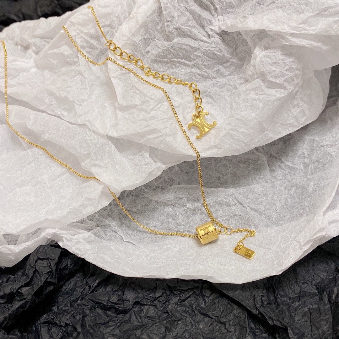 CELINE Gold-Plated Stainless Steel Necklace