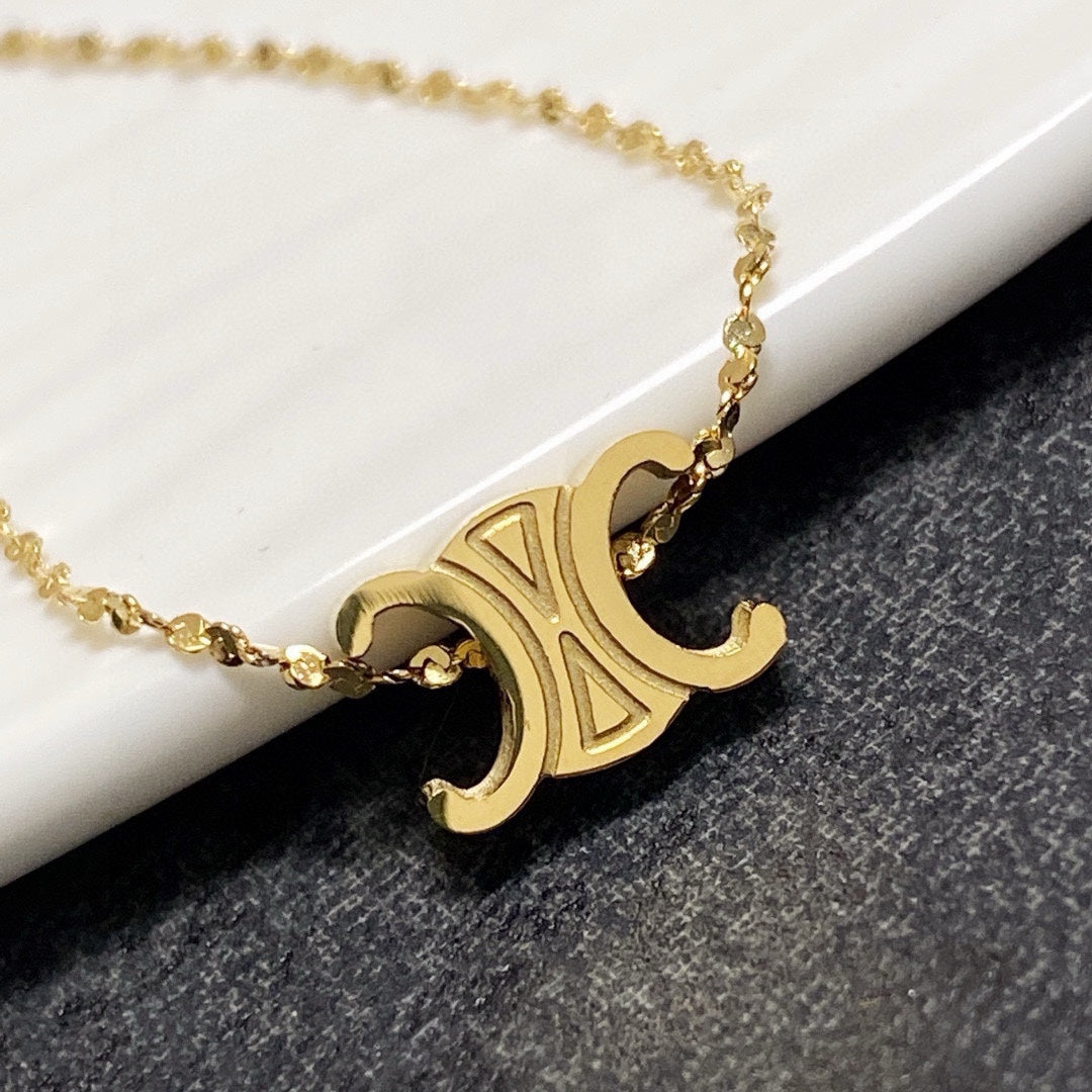 CELINE Gold-Plated Stainless Steel Necklace