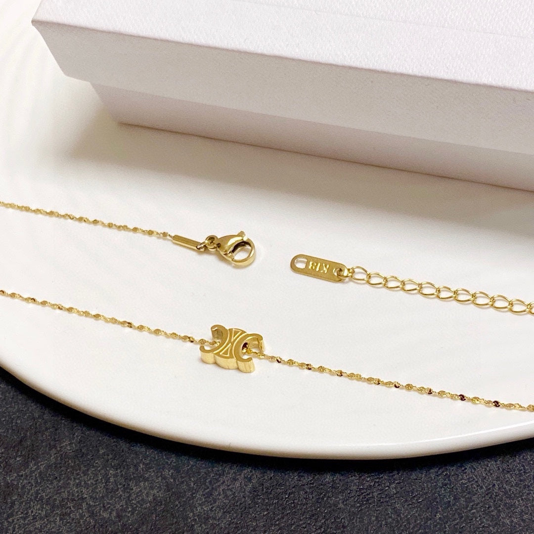 CELINE Gold-Plated Stainless Steel Necklace