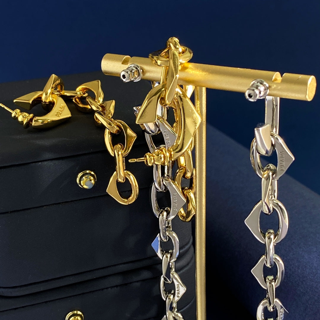 PRADA Brass Chain Earrings