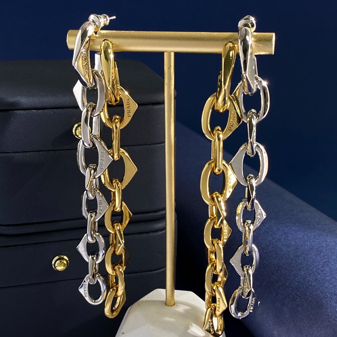 PRADA Brass Chain Earrings
