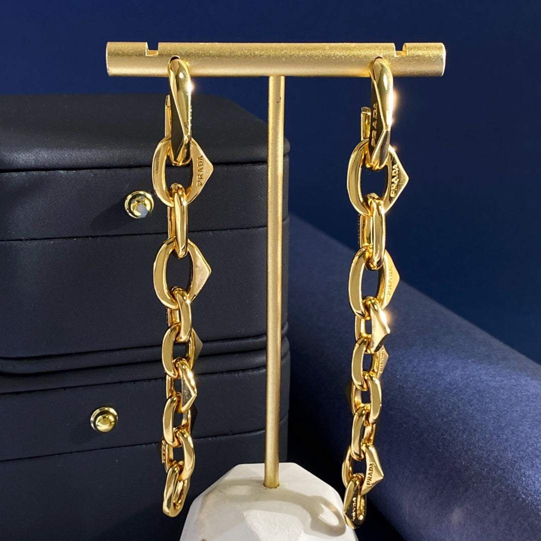 PRADA Brass Chain Earrings