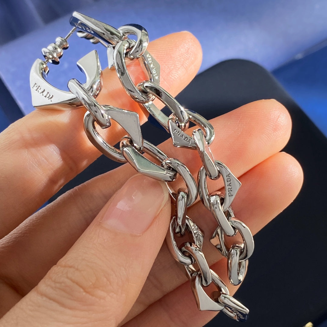 PRADA Brass Chain Earrings
