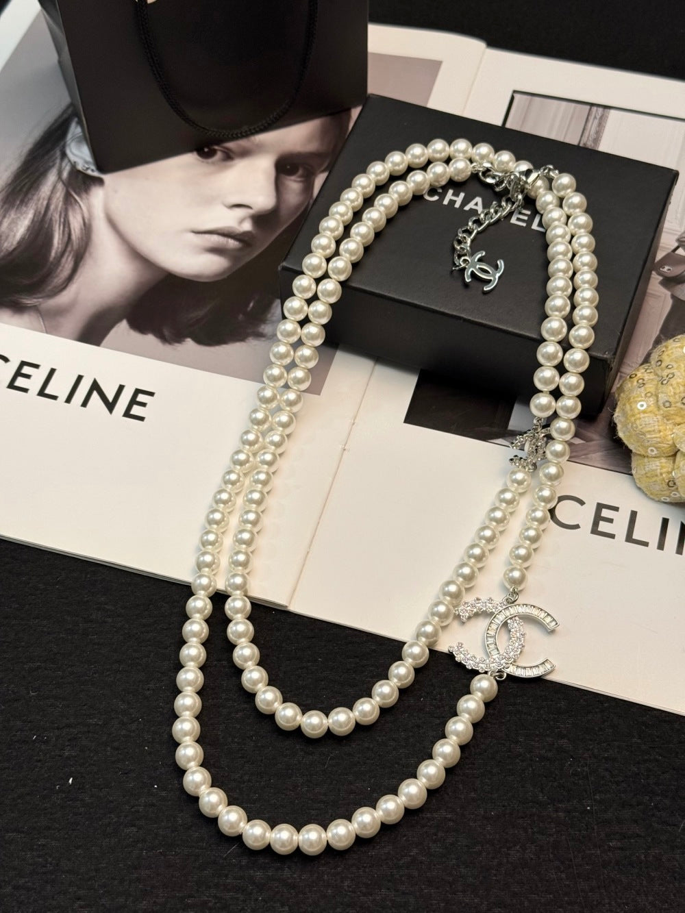 Chanel Pearl Crystal Necklace