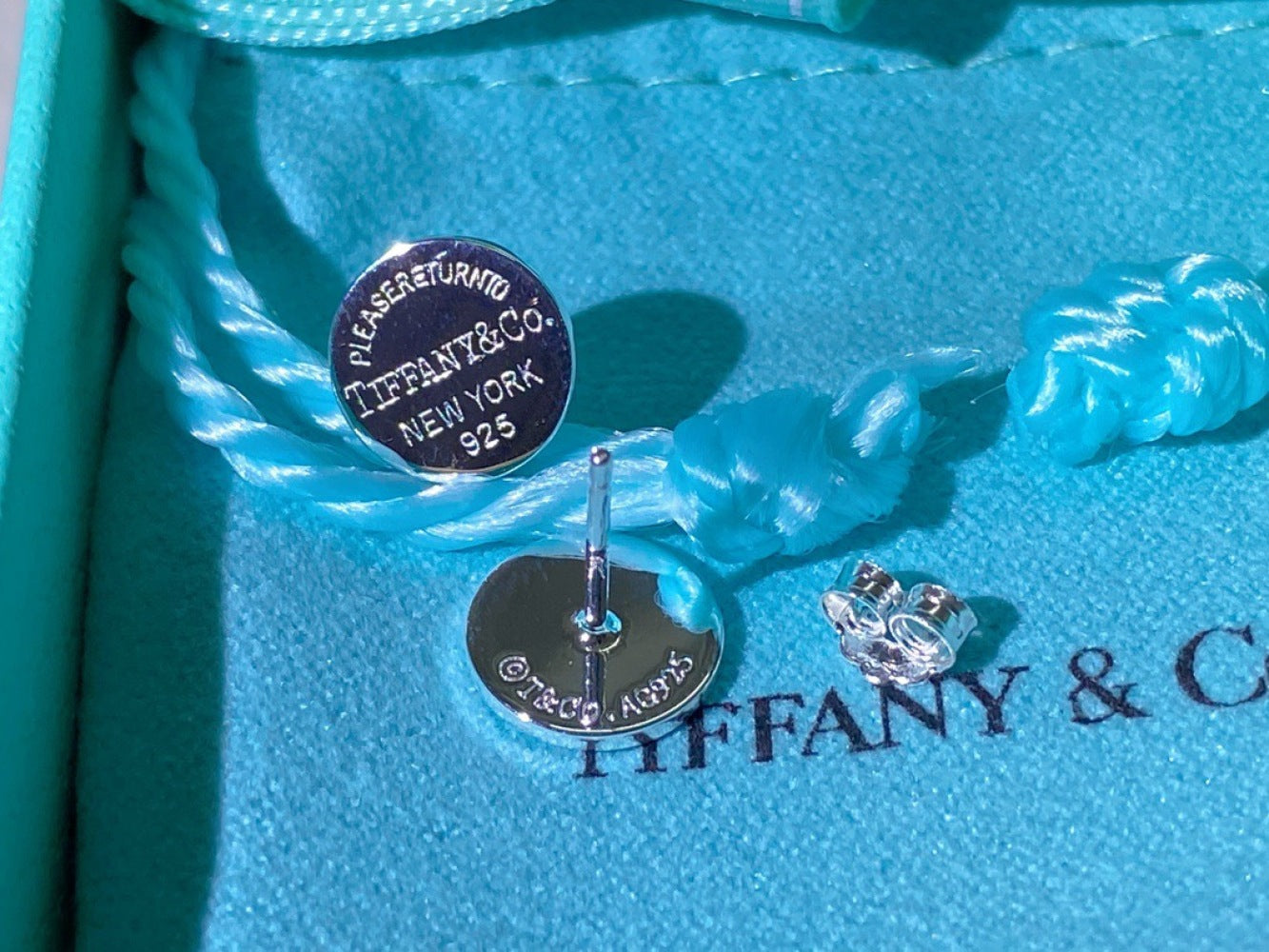 Tiffany & Co. 925 Silver Key Motif Earrings