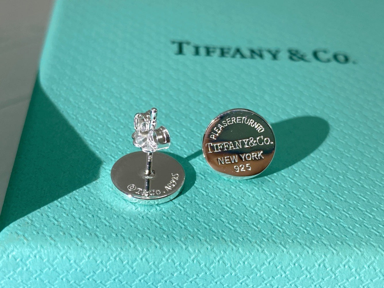Tiffany & Co. 925 Silver Key Motif Earrings