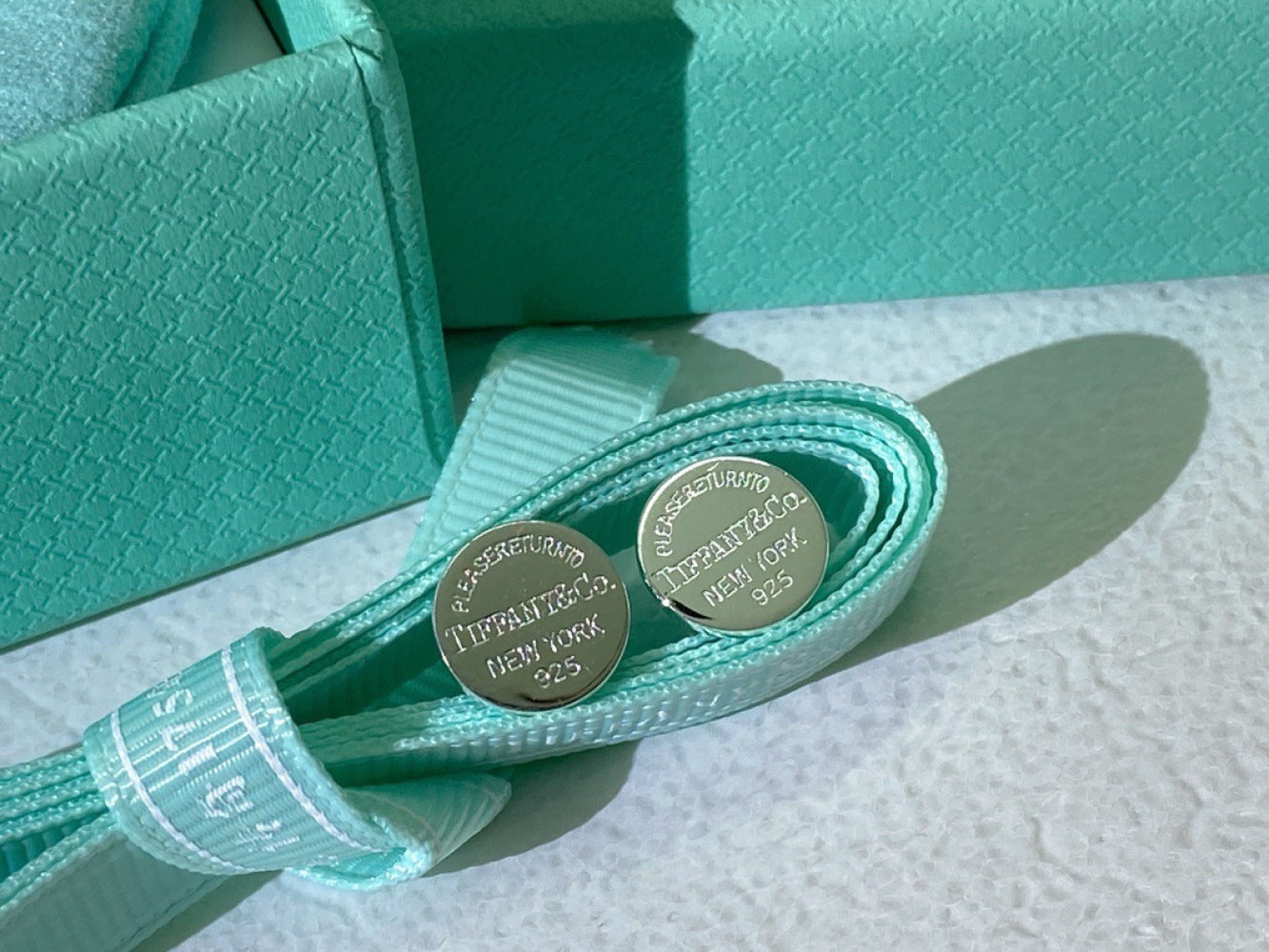 Tiffany & Co. 925 Silver Key Motif Earrings