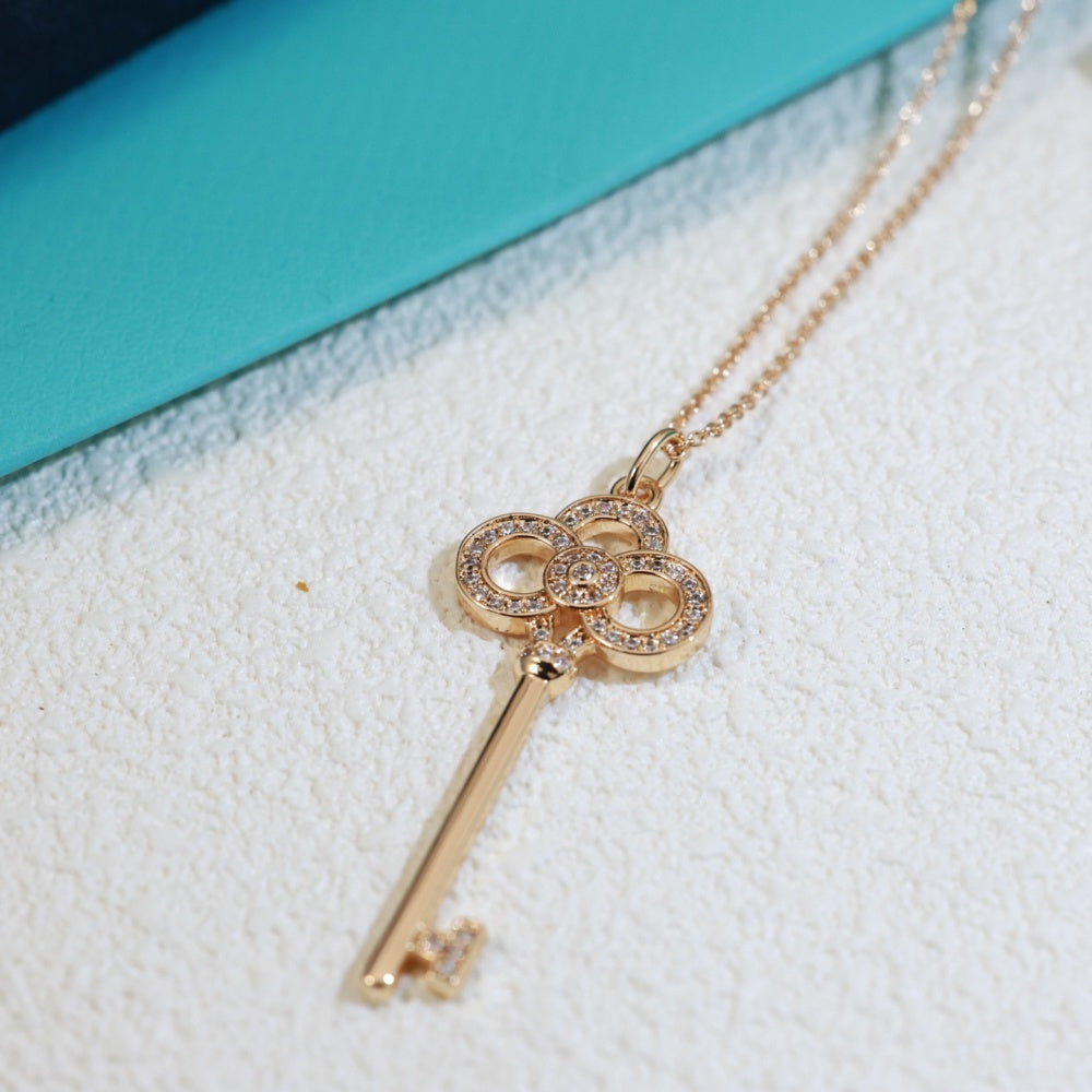 Tiffany & Co. Gold-Plated Key Motif Necklace