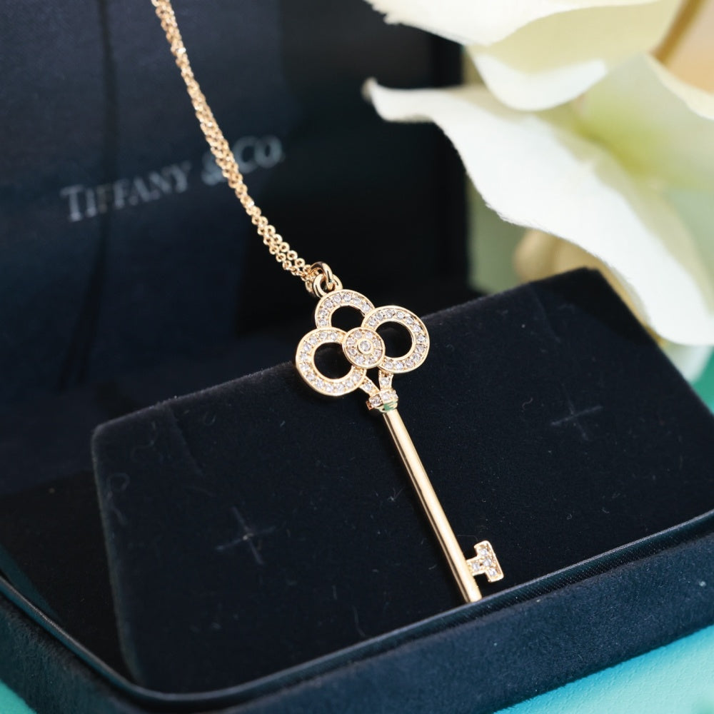 Tiffany & Co. Gold-Plated Key Motif Necklace