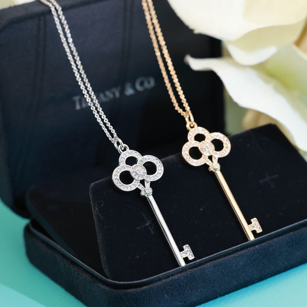 Tiffany & Co. Gold-Plated Key Motif Necklace
