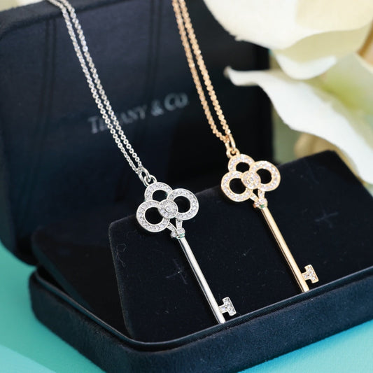 Tiffany & Co. Gold-Plated Key Motif Necklace