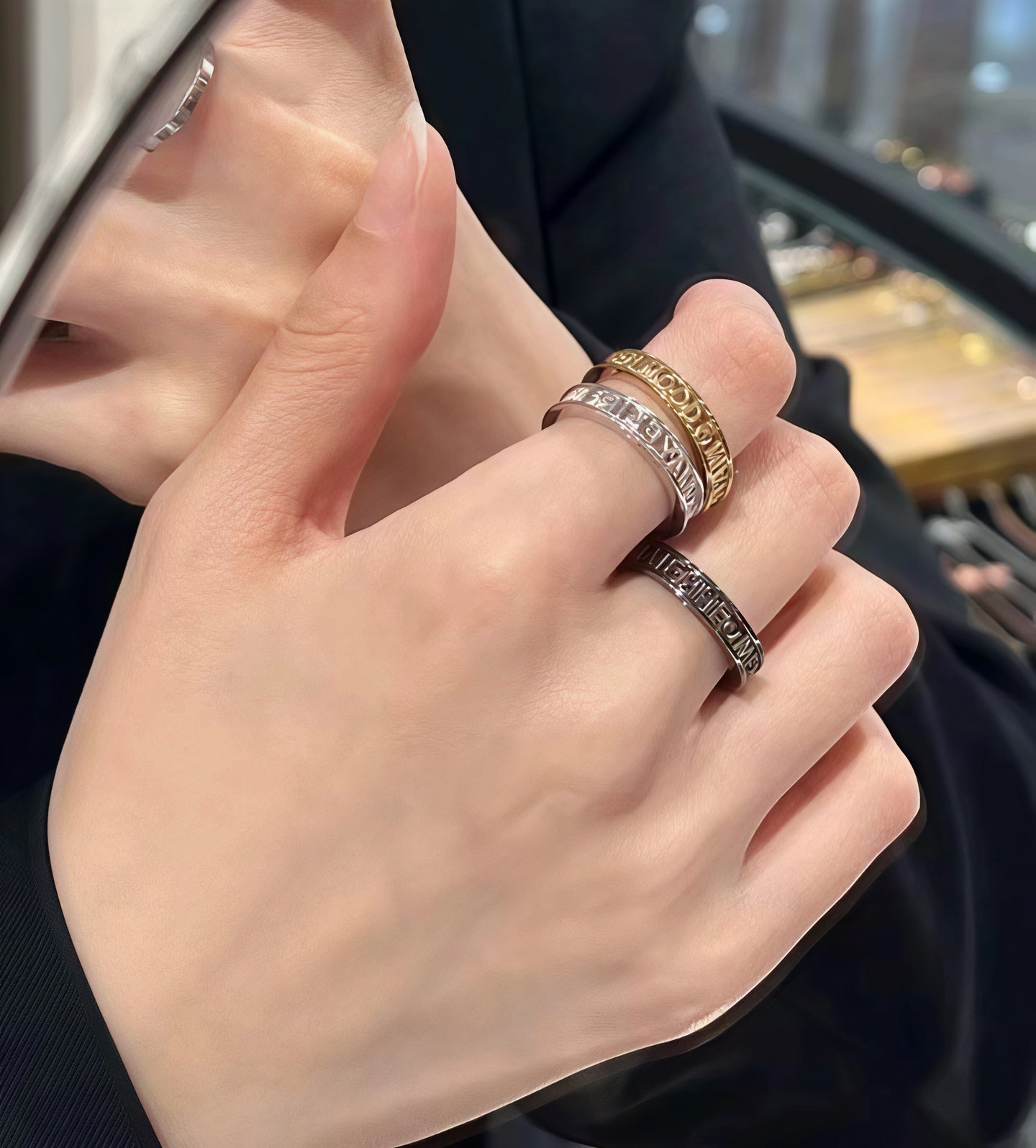 Openwork Letter Ring