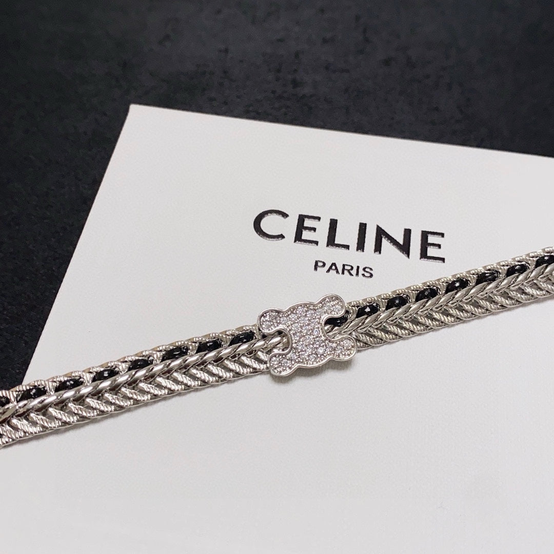 CELINE Crystal Triomphe Necklace