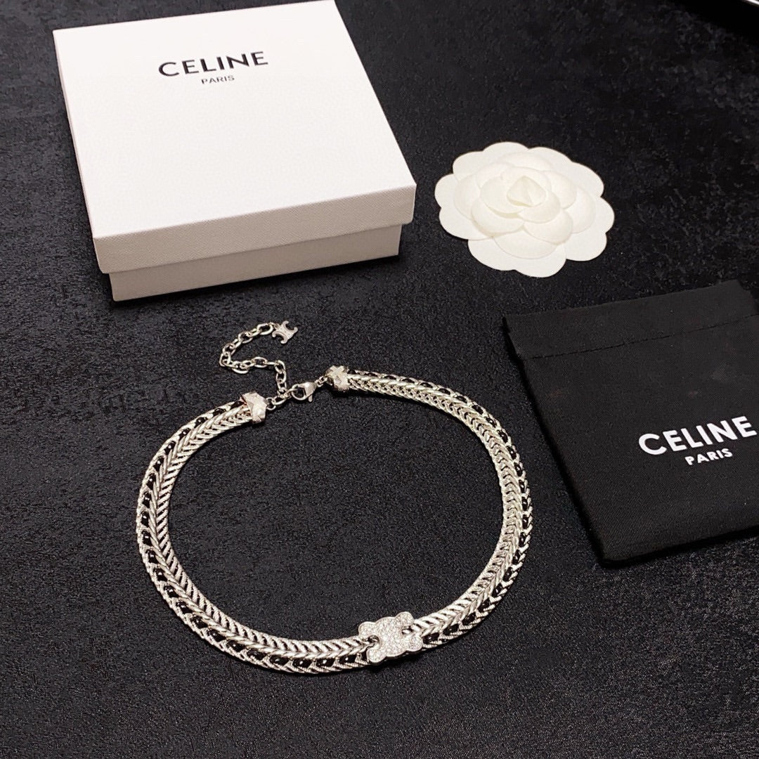 CELINE Crystal Triomphe Necklace