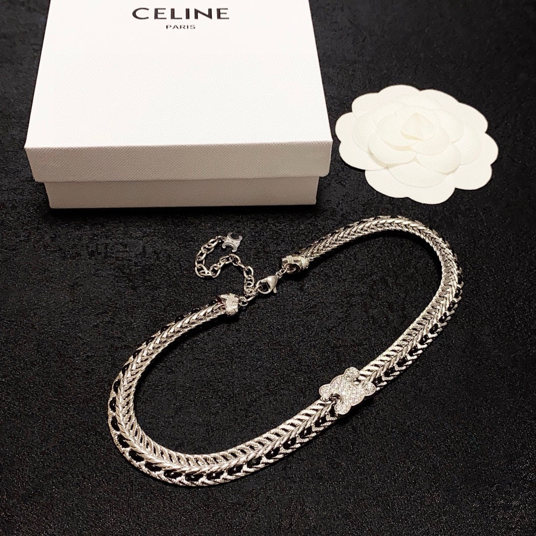 CELINE Crystal Triomphe Necklace