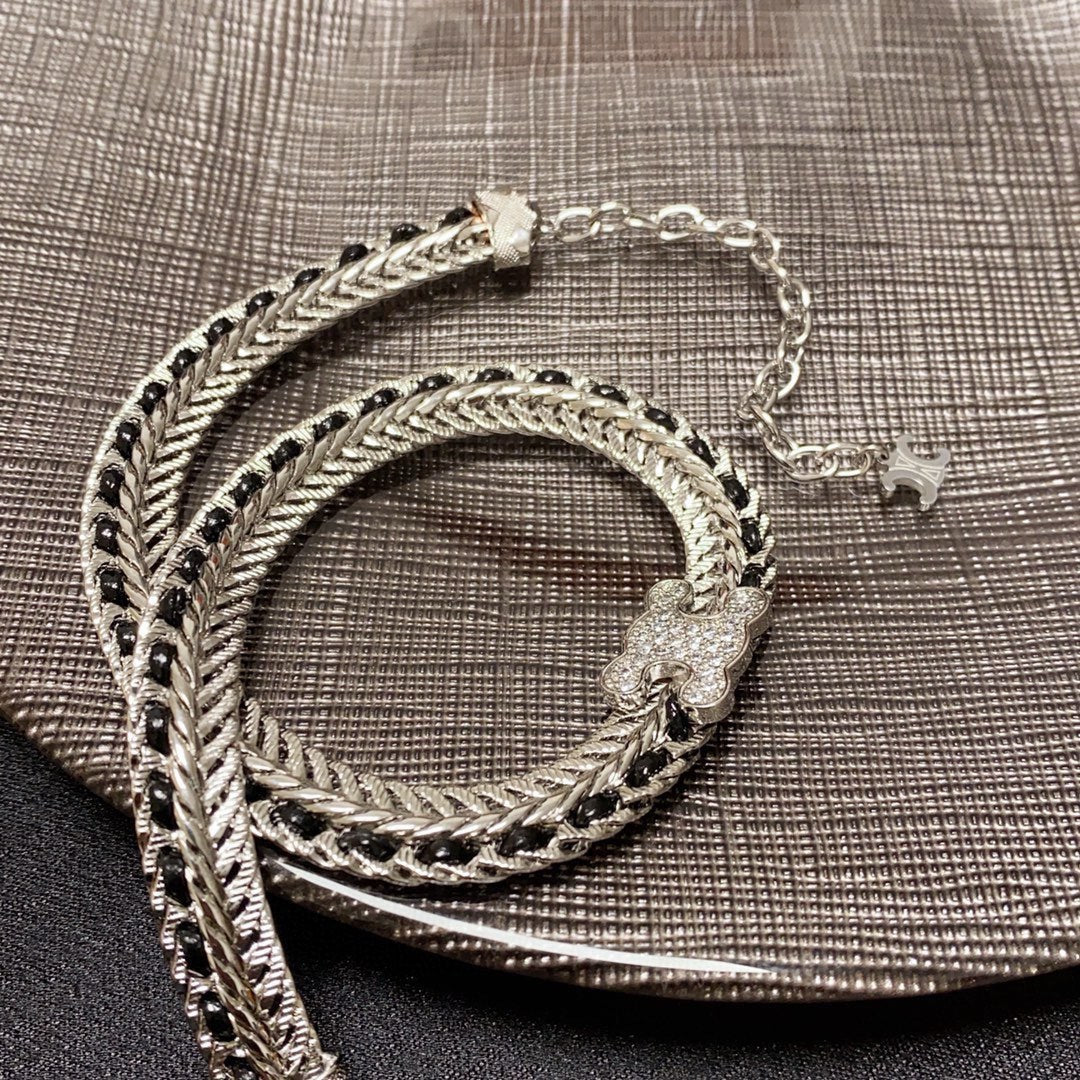 CELINE Crystal Triomphe Necklace