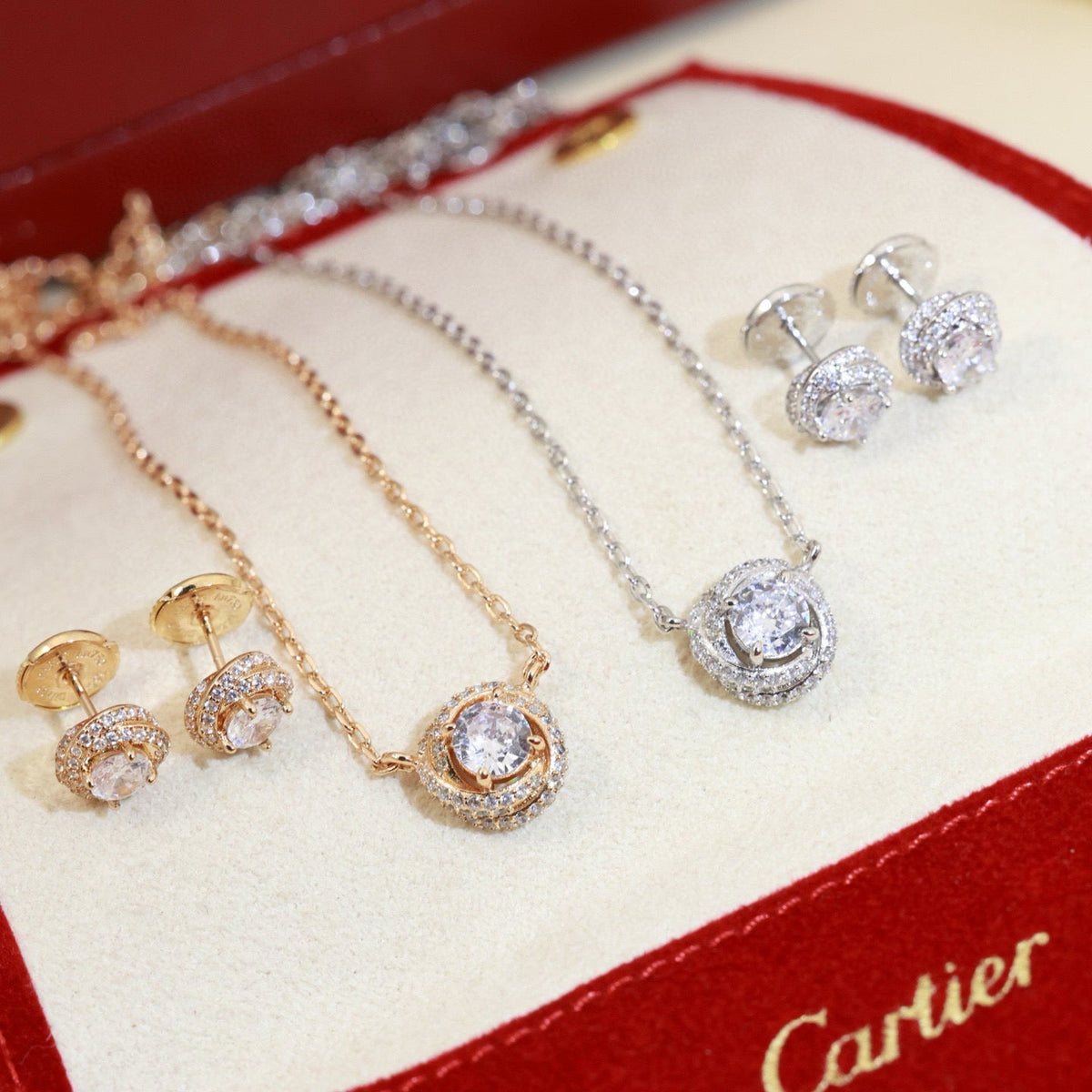 Cartier-style Single-Stone Nail Stud Earrings