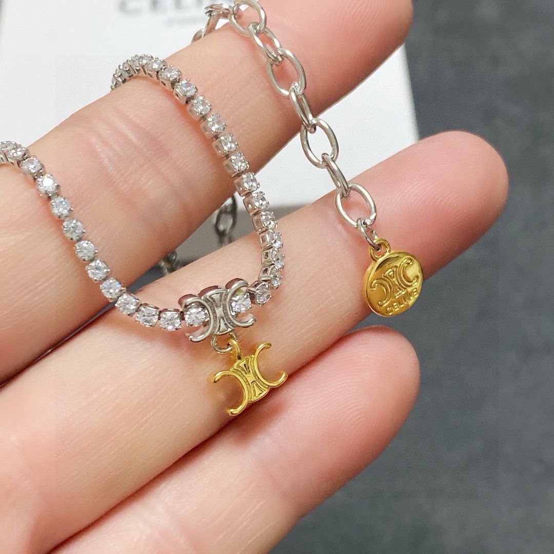 CELINE Crystal Triomphe Necklace
