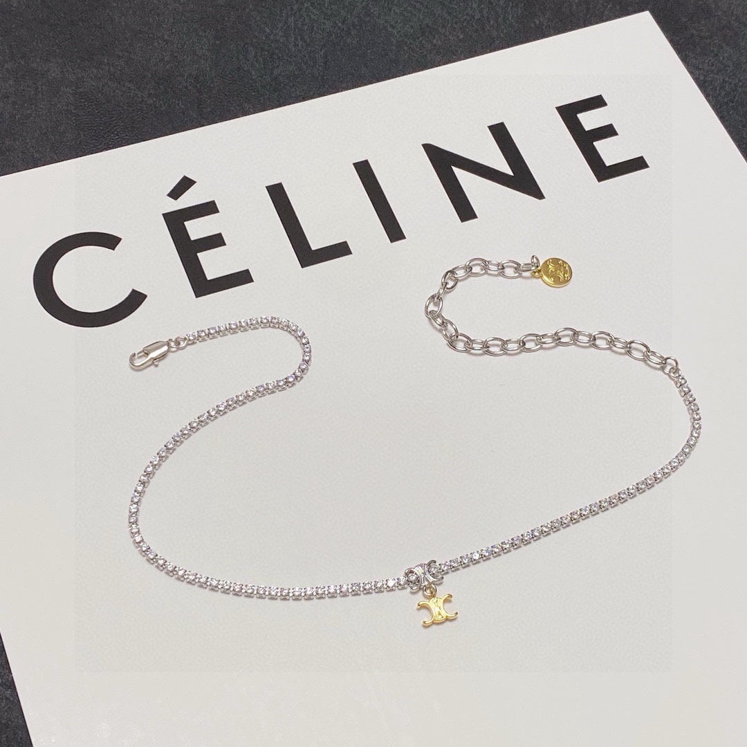 CELINE Crystal Triomphe Necklace