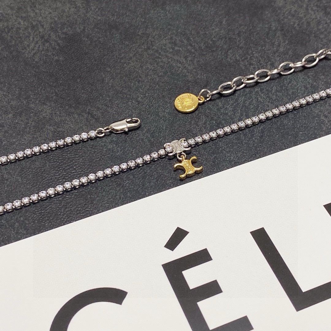 CELINE Crystal Triomphe Necklace
