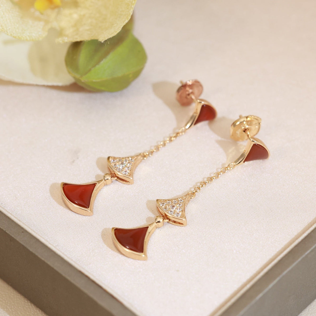 BVLGARI Long Floral Drop Earrings