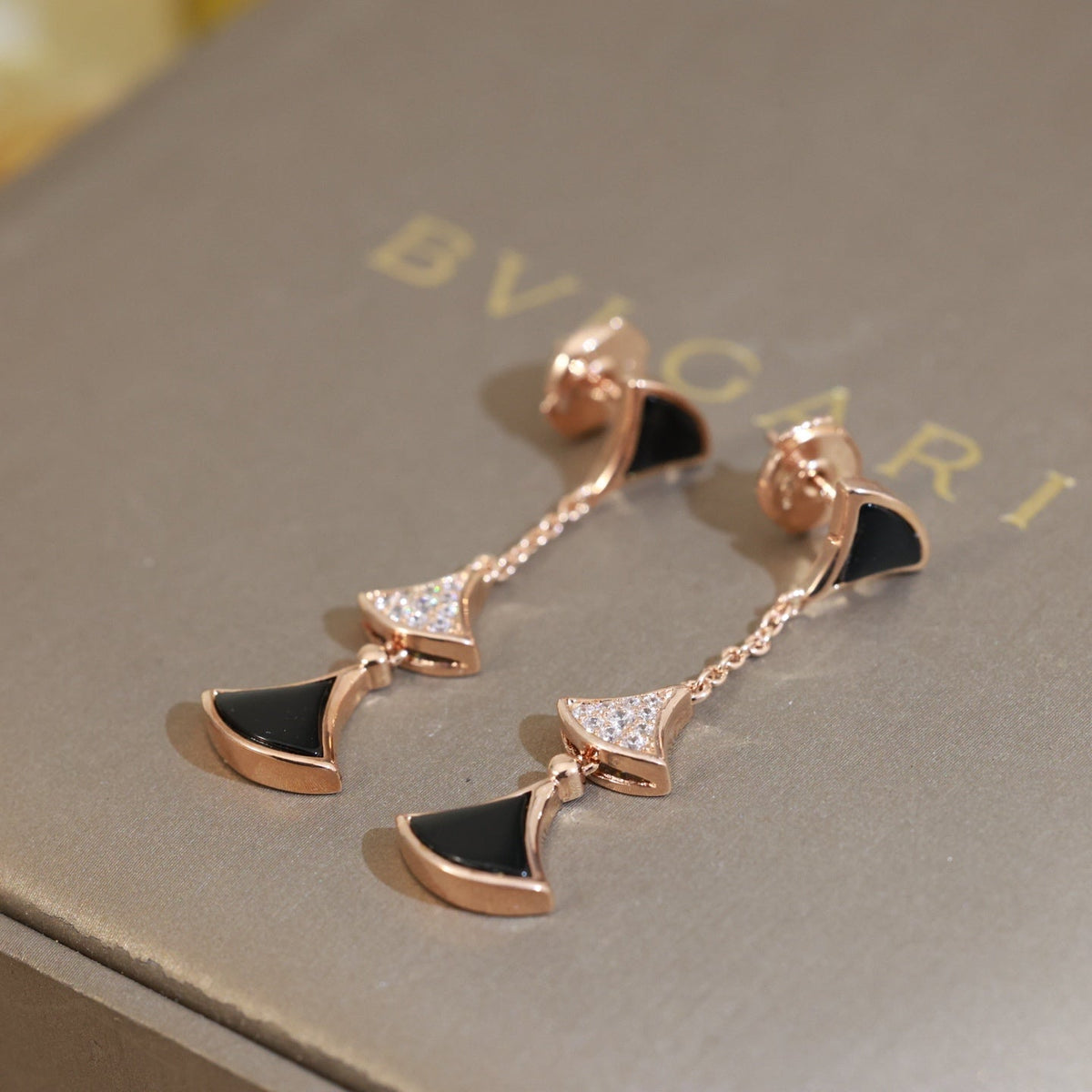 BVLGARI 925 Silver Crystal Earrings