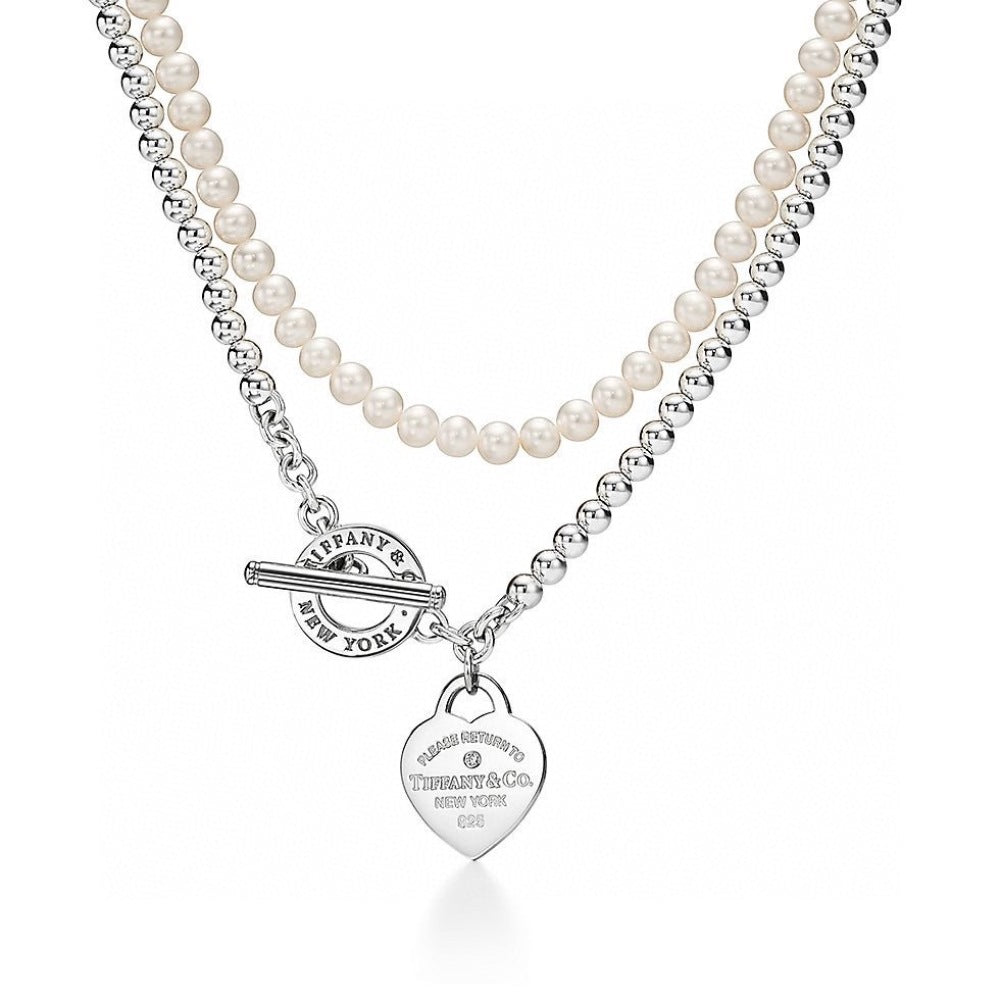 Tiffany & Co. Pearl Heart Necklace