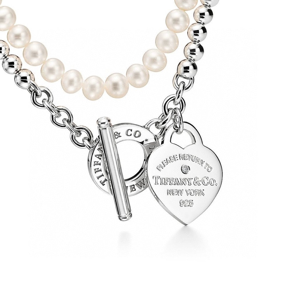 Tiffany & Co. Pearl Heart Necklace