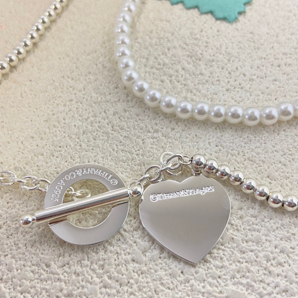Tiffany & Co. Pearl Heart Necklace
