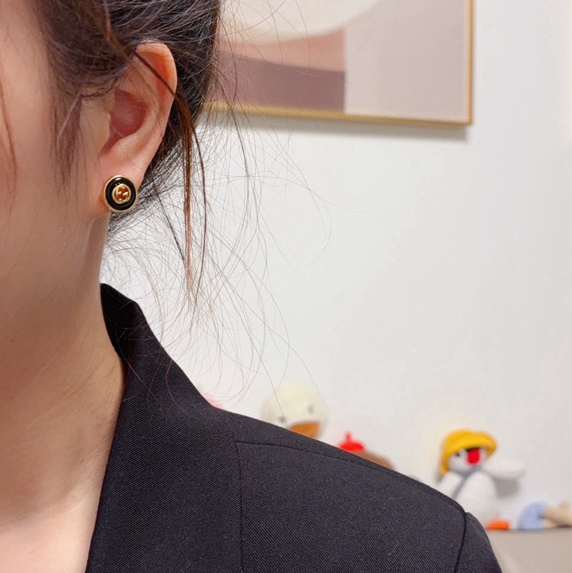 Gucci Brass Double G Earrings