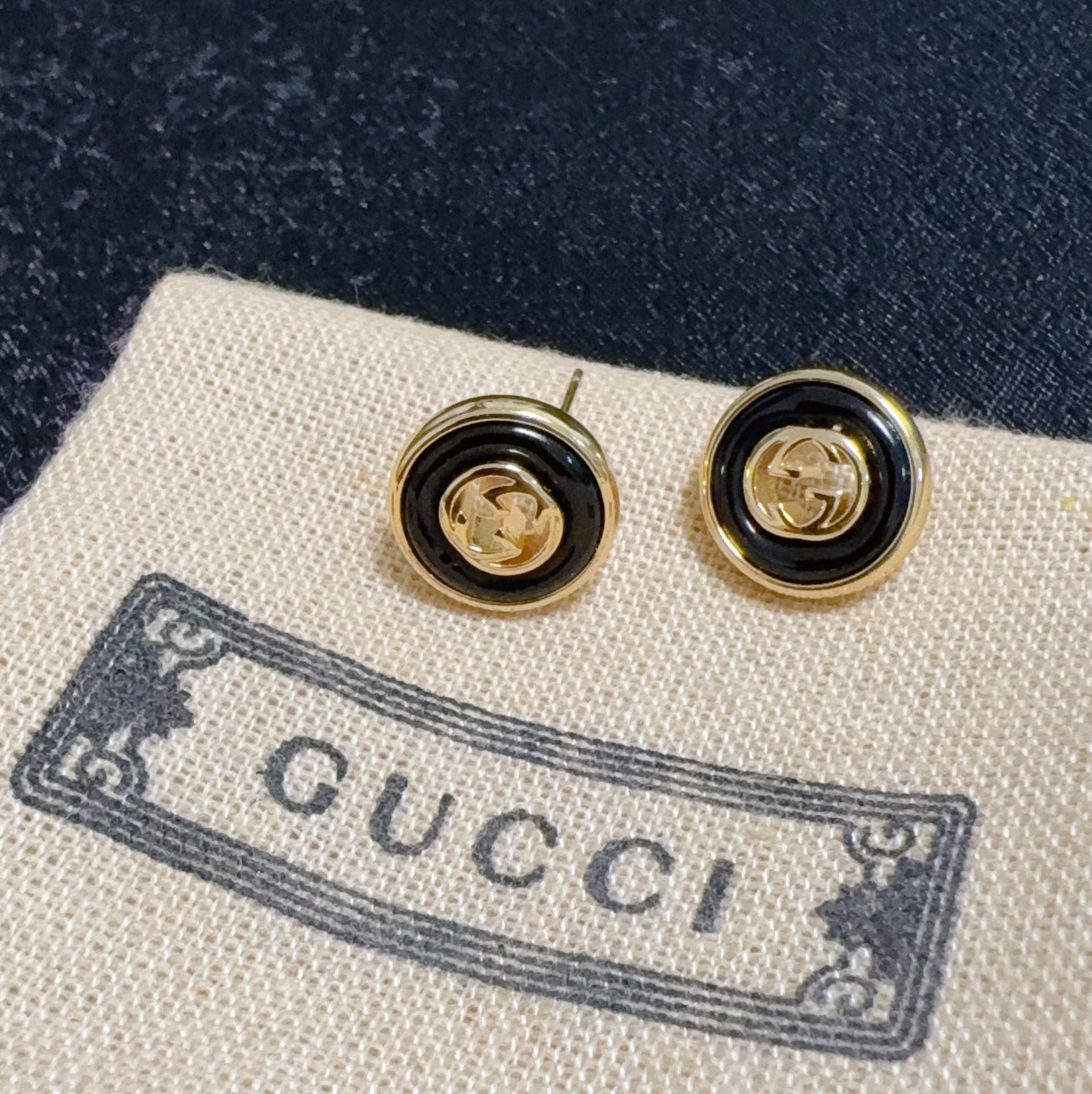 Gucci Brass Double G Earrings