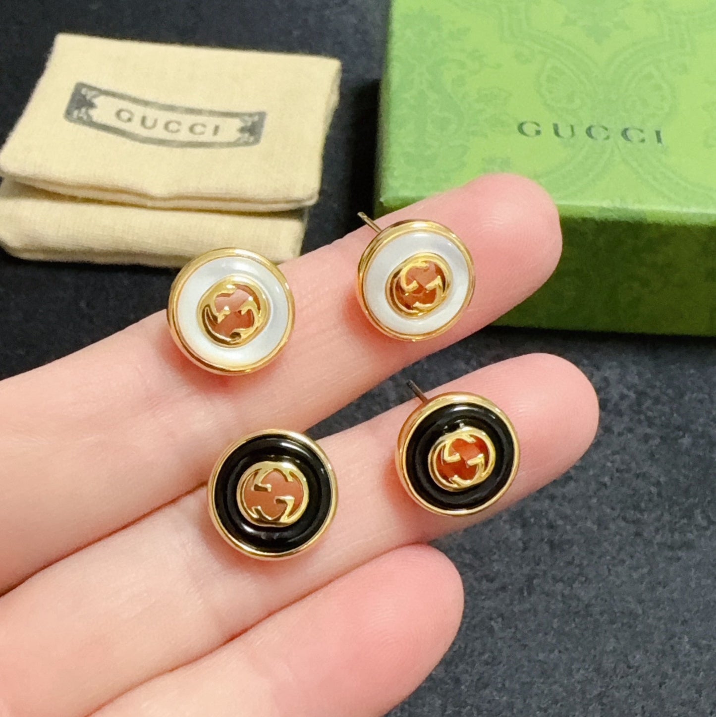 Gucci Brass Double G Earrings