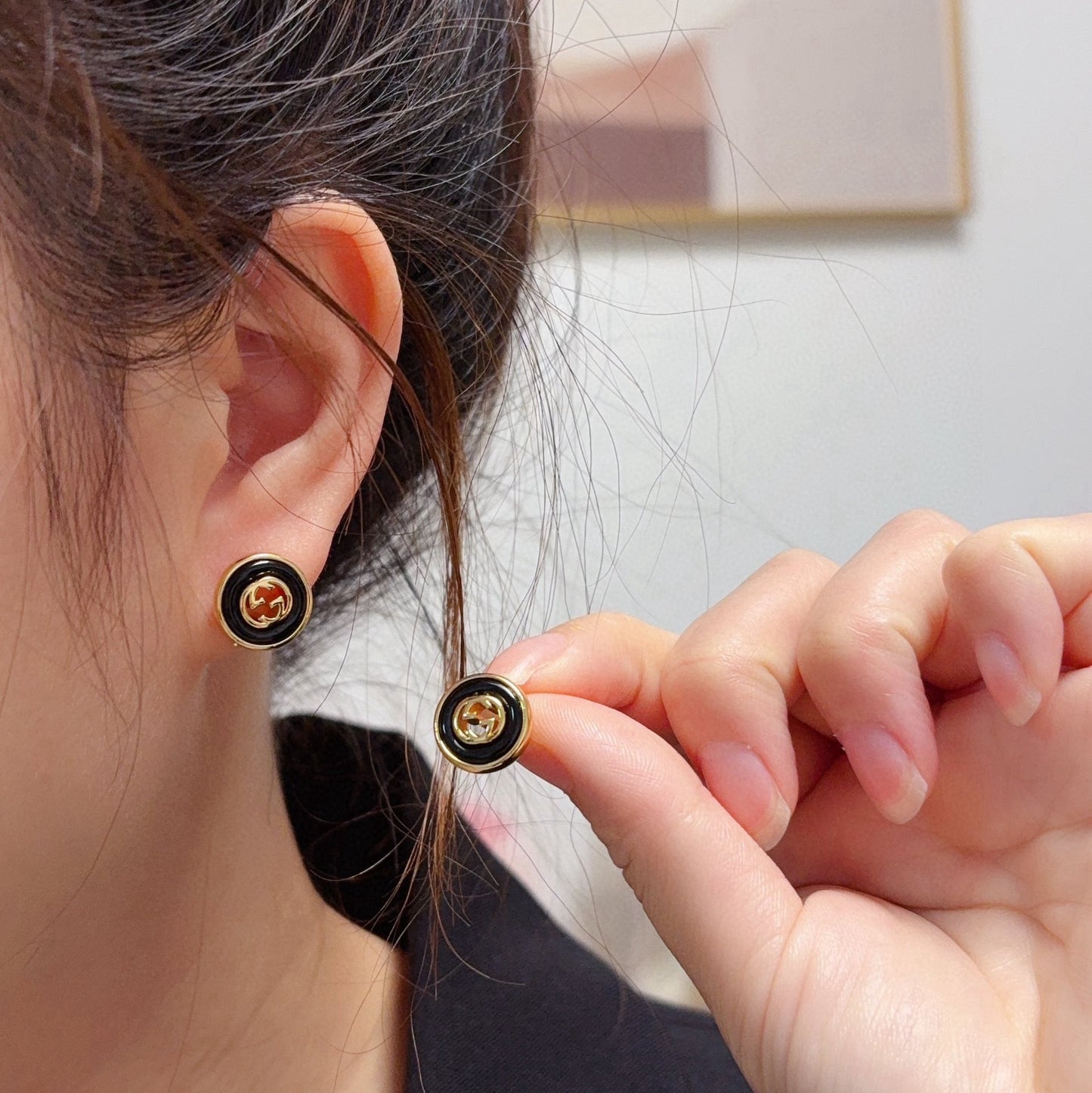 Gucci Brass Double G Earrings