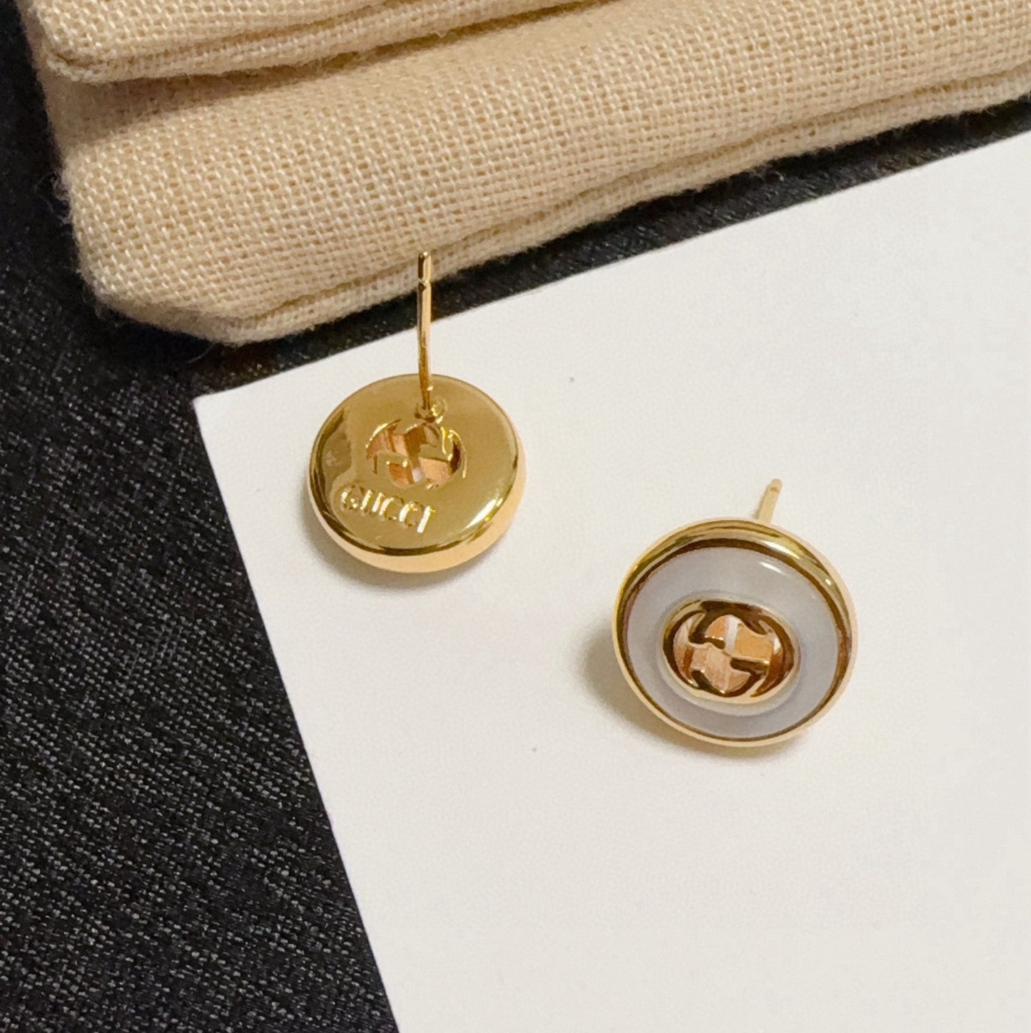 Gucci Brass Double G Earrings