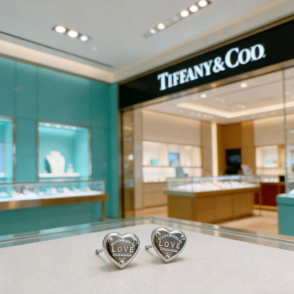 Tiffany & Co. Heart Key Motif Earrings