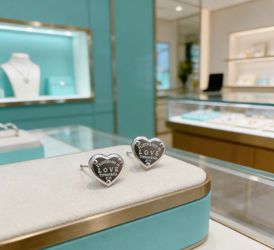 Tiffany & Co. Heart Key Motif Earrings